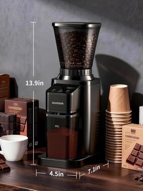 SHARDOR Conical Burr Coffee Grinder - Anti-Static, 48 Settings, CG203A